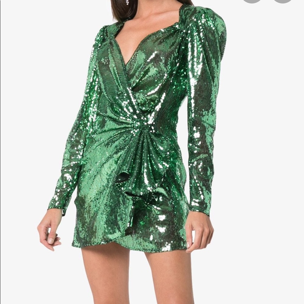 Attico sequined draped mini dress
